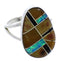 Silver Southwest Multicolor Ring Size 7 TX39304