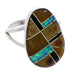 Silver Southwest Multicolor Ring Size 7 TX39304
