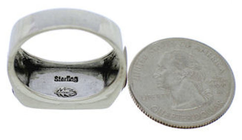 Sterling Silver Multicolor Inlay Ring Size 10-1/2 EX41330