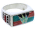 Multicolor Inlay Sterling Silver Ring Size 9-3/4 EX41349