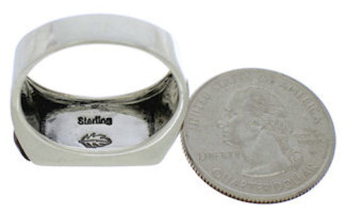 Southwest Multicolor Silver Ring Size 12-1/4 EX41583