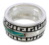 Turquoise Inlay Sterling Silver Southwestern Ring Size 6 TX38466
