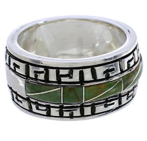 Southwest Genuine Sterling Silver Turquoise Ring Size 4-3/4 TX38544