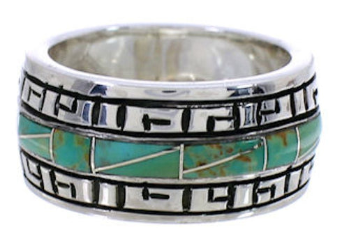 Genuine Sterling Silver And Turquoise Ring Size 6-1/2 TX38547