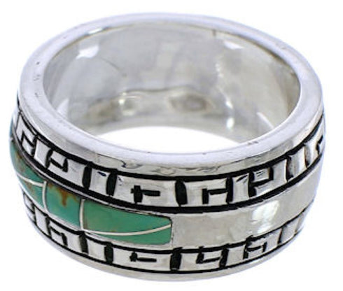 Genuine Sterling Silver And Turquoise Ring Size 6-1/2 TX38547