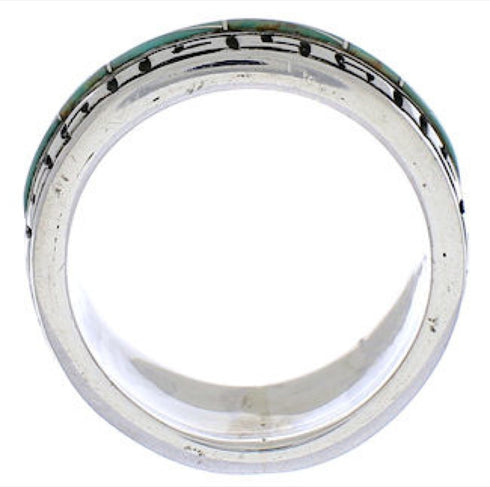 Genuine Sterling Silver And Turquoise Ring Size 6-1/2 TX38547