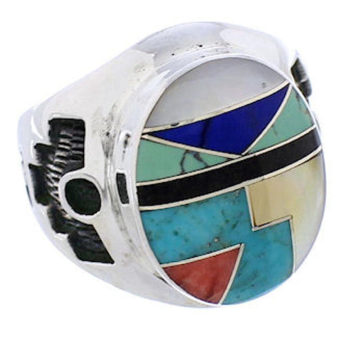 Genuine Silver Multicolor Southwestern Ring Size 4-3/4 TX38717