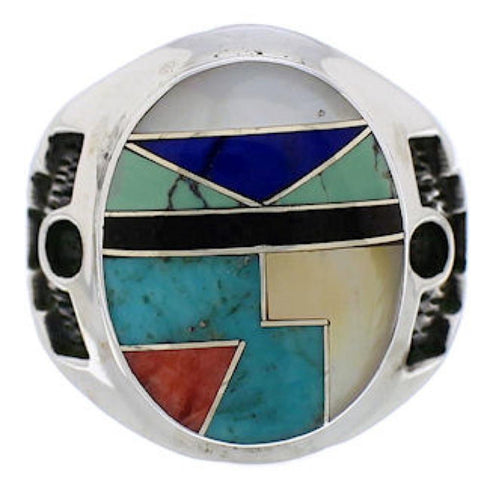 Genuine Silver Multicolor Southwestern Ring Size 4-3/4 TX38717