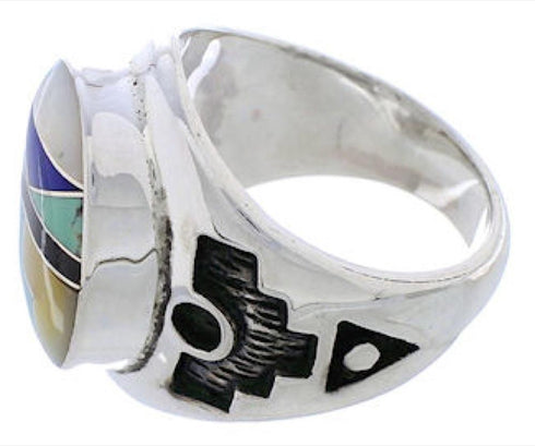Genuine Silver Multicolor Southwestern Ring Size 4-3/4 TX38717