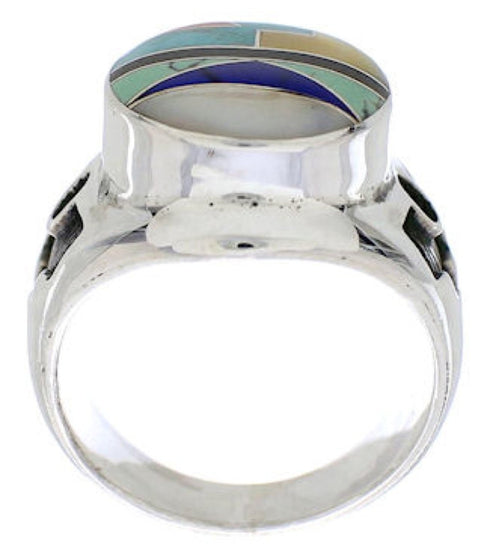 Genuine Silver Multicolor Southwestern Ring Size 4-3/4 TX38717