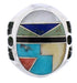 Genuine Sterling Silver Multicolor Southwest Ring Size 5-3/4 TX38721