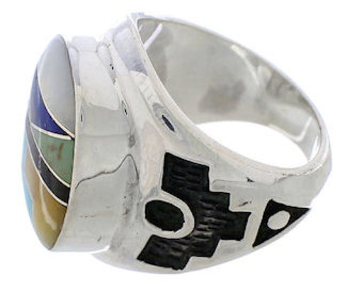 Genuine Sterling Silver Multicolor Southwest Ring Size 5-3/4 TX38721