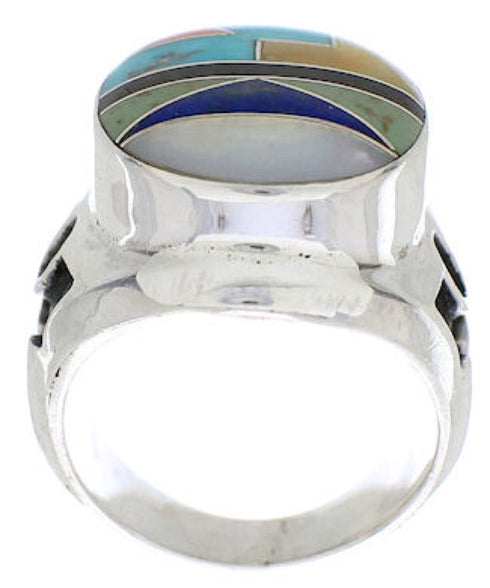 Genuine Sterling Silver Multicolor Southwest Ring Size 5-3/4 TX38721