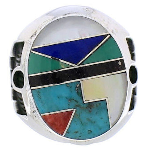 Authentic Sterling Silver Multicolor Southwest Ring Size 5-1/4 TX38725
