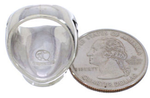 Southwest Silver Multicolor Inlay Ring Size 4-3/4 TX38738