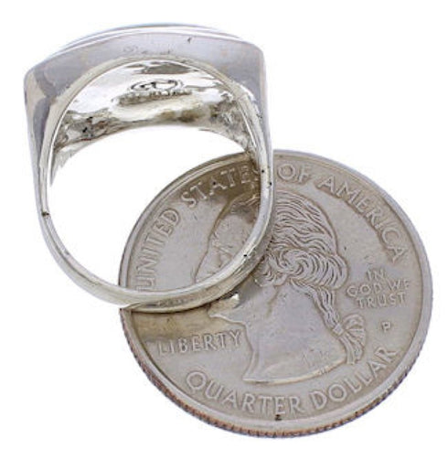 Turquoise Silver Jewelry Southwestern Ring Size 5-1/4 TX39882