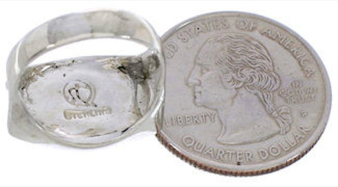 Southwest Turquoise And Silver Ring Size 7-3/4 TX39899