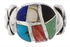 Southwestern Silver Multicolor Inlay Ring Size 6-1/4 TX40026