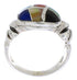 Southwestern Silver Multicolor Inlay Ring Size 6-1/4 TX40026