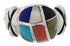 Silver Multicolor Southwest Ring Size 6-3/4 TX40042