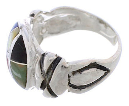 Multicolor Silver Southwestern Ring Size 6-1/2 TX40047