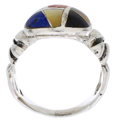 Multicolor Silver Southwestern Ring Size 6-1/2 TX40047