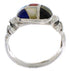 Multicolor Inlay Sterling Silver Ring Size 5-1/4 TX40059