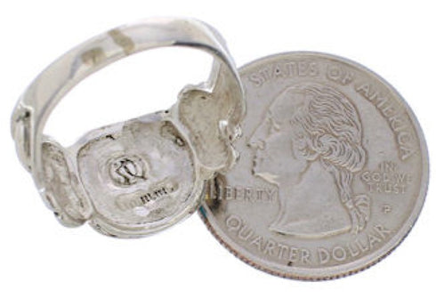 Southwestern Multicolor Inlay Silver Ring Size 6-3/4 TX40064