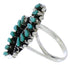Southwest Silver And Turquoise Needlepoint Ring Size 7-1/4 UX33367