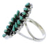 Southwest Silver Jewelry Turquoise Needlepoint Ring Size 5-1/4 UX33382