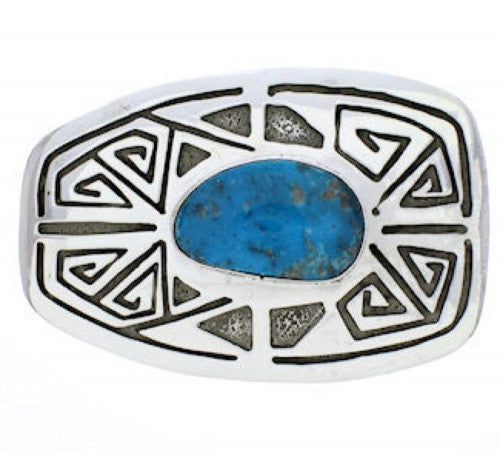 Native American Birds Eye Turquoise Water Wave Belt Buckle EX22897