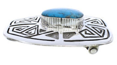 Native American Birds Eye Turquoise Water Wave Belt Buckle EX22897