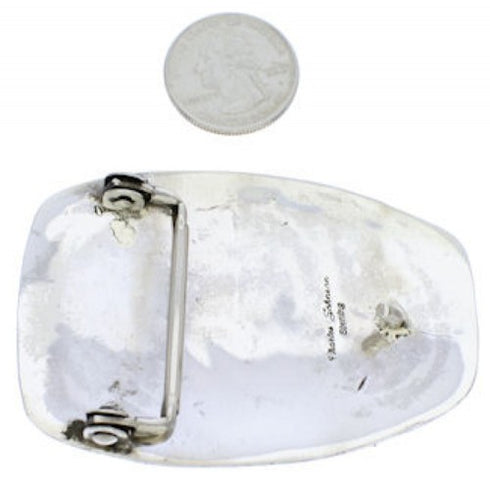 Native American Birds Eye Turquoise Water Wave Belt Buckle EX22897