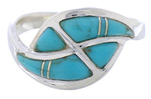 Southwest Sterling Silver Turquoise Ring Size 5-1/4 AX87739