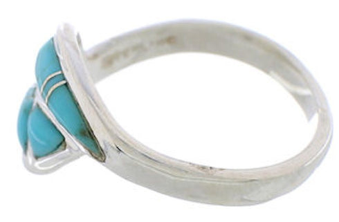 Southwest Sterling Silver Turquoise Ring Size 5-1/4 AX87739