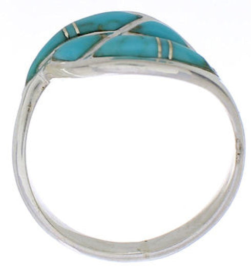 Southwest Sterling Silver Turquoise Ring Size 5-1/4 AX87739