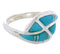Southwest Silver Turquoise Inlay Ring Size 5-1/2 WX41017