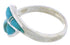 Southwest Silver Turquoise Inlay Ring Size 5-1/2 WX41017