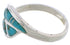 Turquoise Inlay Silver Southwestern Ring Size 6-1/4 WX41038