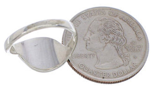 Turquoise Inlay Silver Southwestern Ring Size 6-1/4 WX41038