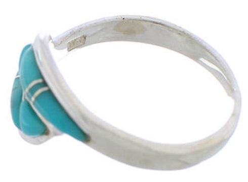 Turquoise Jewelry Authentic Sterling Silver Ring Size 5 WX41045