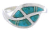 Southwestern Sterling Silver Turquoise Inlay Ring Size 6-3/4 WX41052