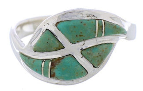 Genuine Sterling Silver Turquoise Ring Size 5-3/4 WX41055