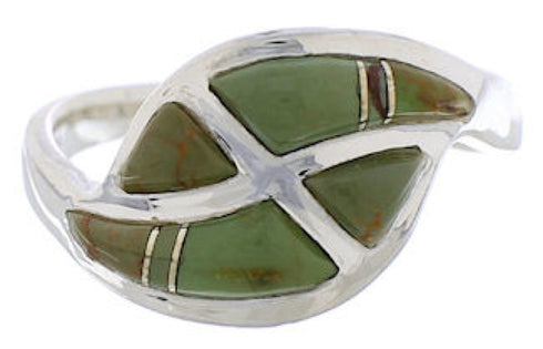 Southwest Sterling Silver Turquoise Inlay Ring Size 6-1/4 WX41067