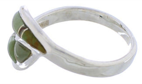 Southwest Sterling Silver Turquoise Inlay Ring Size 6-1/4 WX41067