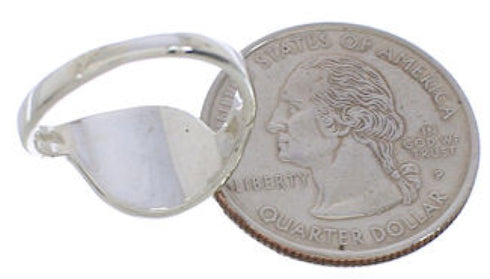 Southwest Sterling Silver Turquoise Inlay Ring Size 6-1/4 WX41067