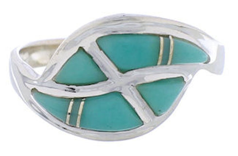 Sterling Silver Southwest Turquoise Inlay Ring Size 5-1/4 WX41103