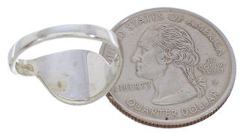 Sterling Silver Southwest Turquoise Inlay Ring Size 5-1/4 WX41103