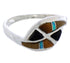 Multicolor Sterling Silver Southwestern Ring Size 5 WX41263