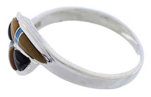 Sterling Silver Multicolor Southwest Ring Size 7-1/4 WX41254